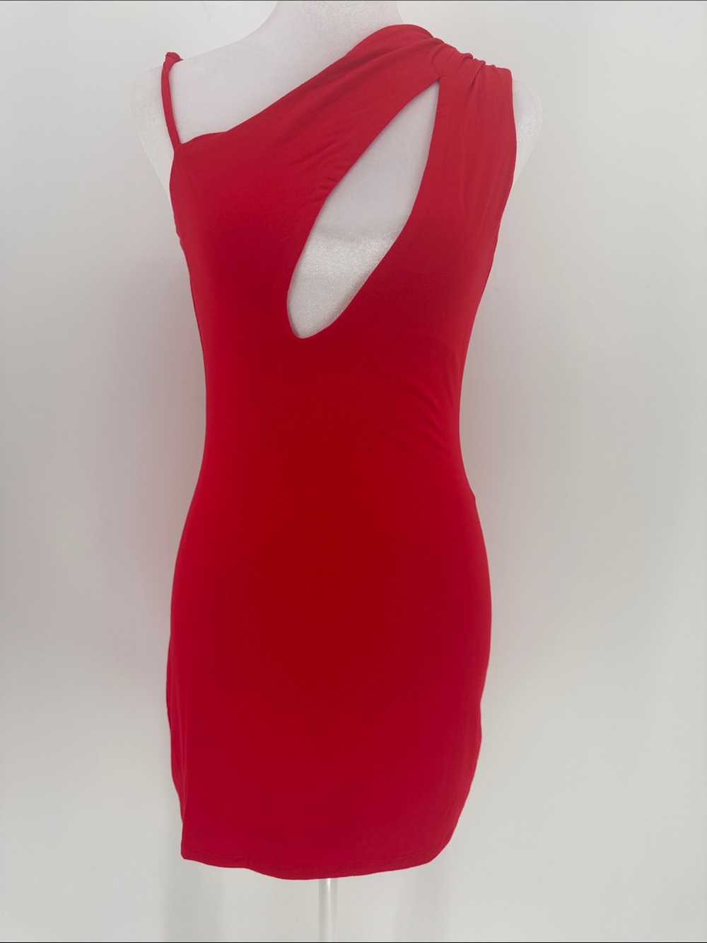 h:ours from Revolve Safia One Shoulder Cutout Mini Dress Lava Red Size S